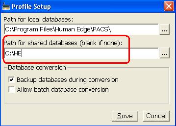 In path for shared databases change