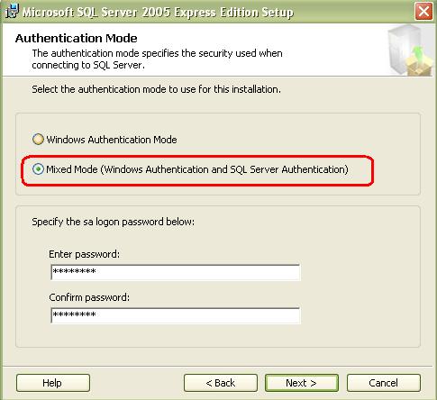 Select both authentication modes Specify the