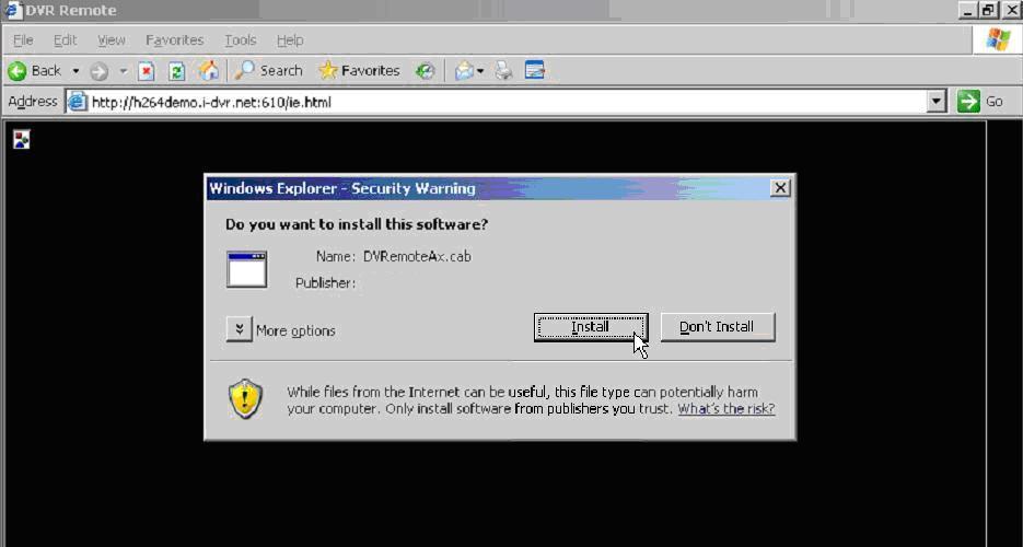 Install ActiveX control on the tool bar. 2.
