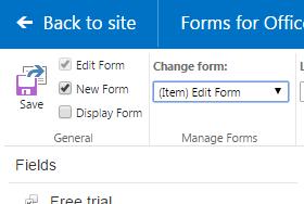 You can create SharePoint forms for following item or folder views: - Edit form - New form - Display form.