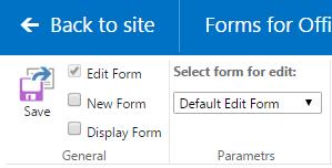 21 Save Click Save to save settings and finish adjustment of a chosen form. Then go back to the SharePoint page with chosen list. New form will appear in all designed item views of chosen list.