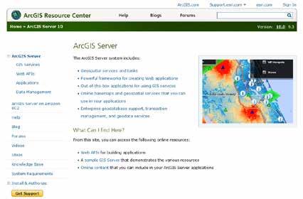 ArcGIS for Server Resource Center Central location for ArcGIS resources SDK for ArcGIS Server