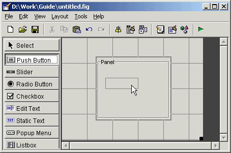 6 Laying Out a GUI Highlight Cursor Note If the component is not entirely contained in the panel or button group, it appears to be clipped in the Layout Editor.