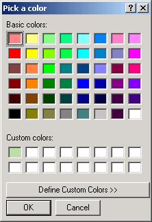 Examples: Programming GUI Components 3 Click OK on the color selection dialog box.