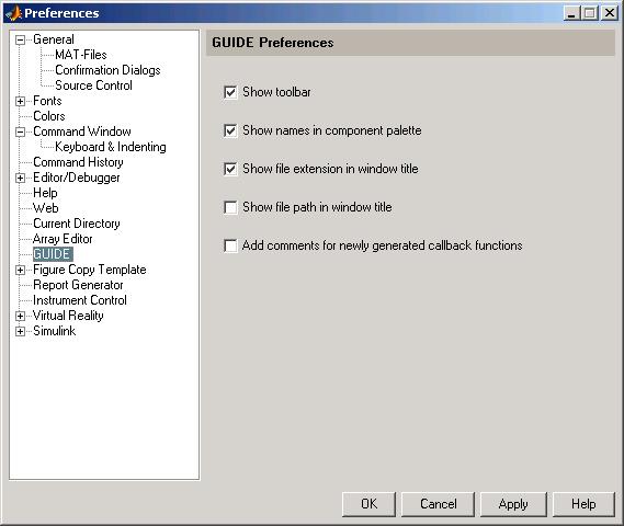 5 Preferences and Options The following topics describe the preferences in this dialog: Show Toolbar on page 5-7 Show Names in Component Palette on page 5-7