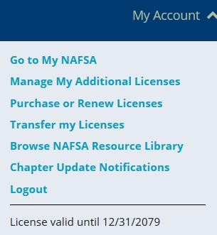 Under the My Account link at the top of every page, you can also find information regarding your Adviser s Manual license, like when it expires, managing your additional users are if you have