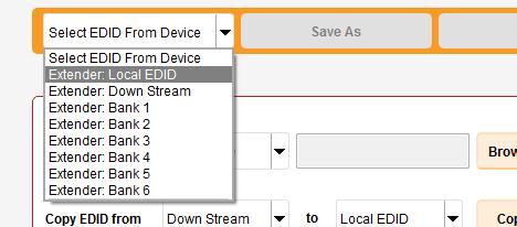 In this example, we will select Extender: Local EDID. 5. Click the Save As button. 6. The Windows Save File dialog will be displayed.