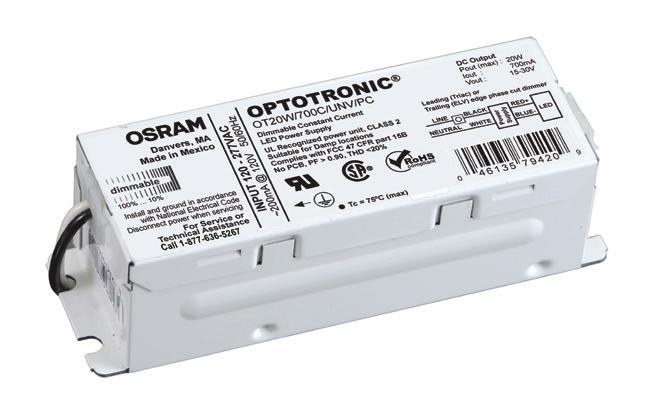 Constant Current Phase-Cut OPTOTRONIC Phase-Cut Dimmable LED Drivers Features and Benefits Wide selection of pre-configured drive currents between 3mA and 7mA Compact form factor, ideal for sleek