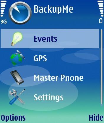 Setting software The setting how often the events will be uploaded and what events the application will capture. The setting of update period of GPS data.