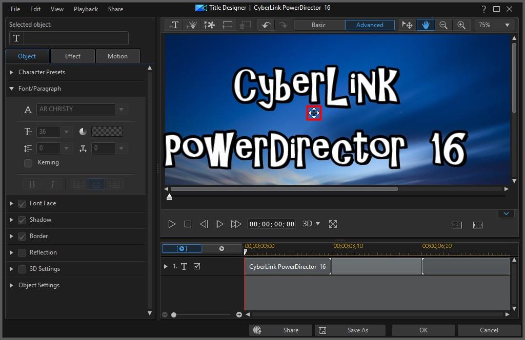 CyberLink PowerDirector Help Zoom Tools Use the zoom tools and to zoom out and in on the preview window when modifying the title effect.