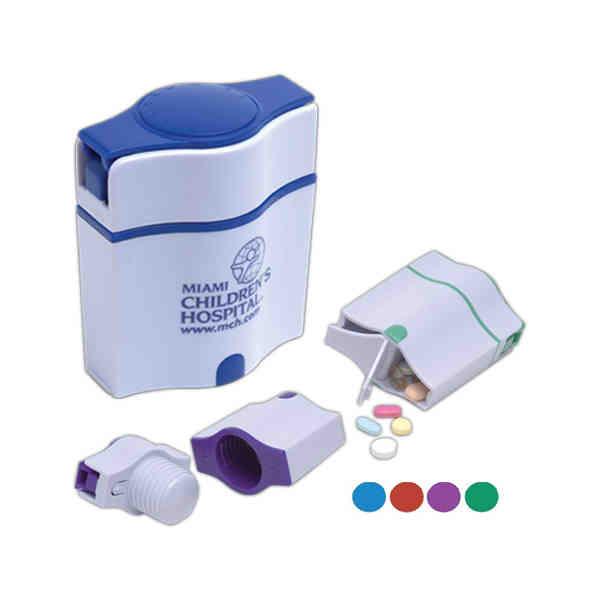 Pill cutter. Take the work out of preparing medications. Features a combo pill crusher, pill cutter and pill box all in one.