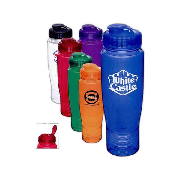 BPA free P.E.T. plastic sports bottle. A new co-poly material. The alternative to Polycarbonate!