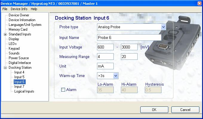 Page 14 of 17 3.4 for a current input signal (DS-U4-4-20) NOTE: The following procedure uses input 6 of the docking station as an example. All other can be adjusted using the same procedure.