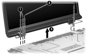 Removal and Replacement Procedures ÄCAUTION: Support the display assembly when removing the following screws.
