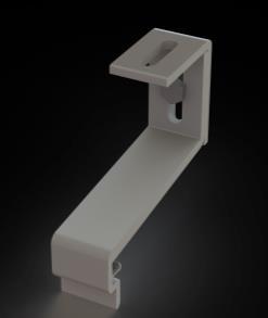 201.5.H-E Roof hook end-to-end 50 anodised E6/EV1 measures width 40 mm height 130 mm 201.7.