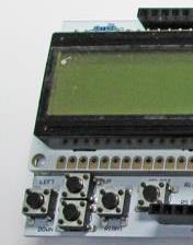 22 LCD Shield Buttons You can use the Arduino's A-to-D converter to sense when a button is pressed Each button produces a certain voltage when pressed and the default value of 5V when no button is