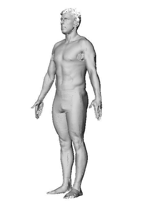 Figure 1a. A typical CAESAR body in standing position Figure 1b. A typical CAESAR body in sitting position The seventy-three Anthropometry Landmarks were extracted from the scans.