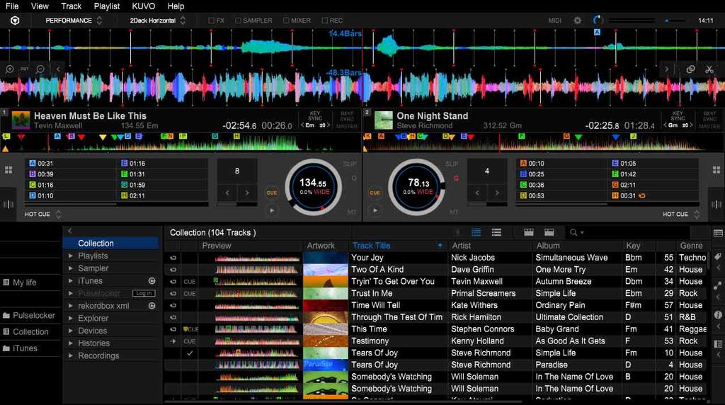 Introduction About the PERFORMANCE mode Use the PERFORMANCE mode for DJ mix performance on rekordbox.