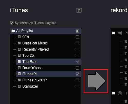 [Collection] To synchronize with an itunes playlist 1 Click [SYNC MANAGER] at the bottom of the tree view. 2 Click the [Synchronize itunes playlists] checkbox.