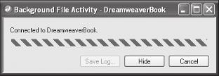 Setting Up Your Dreamweaver Site chapter 1 The Uploading window opens. Note: When the Uploading window disappears, the site has finished uploading. PART I 5 Open your browser.