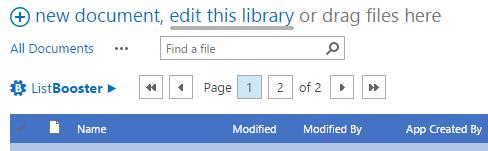 Show Quick Edit link for Documents Library By default, List Booster plugin adds Edit this library link to Document Libraries to allow users switch to Quick Edit mode more conveniently.