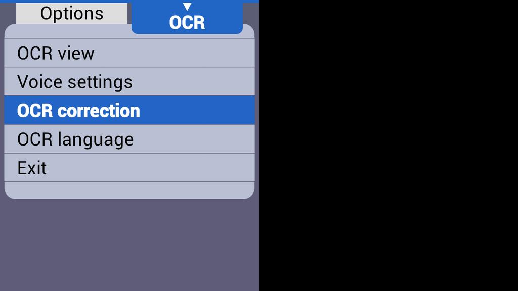 Page 59 wireless controller, and press the right arrow key to move to the OCR tab, then OCR Correction. Select the Page angle correction item.