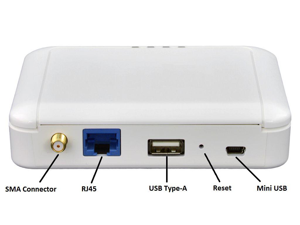 LED Color Status Description inactivated On LoRa network server connected or activated Blinking N/A Off N/A Orange On N/A Blinking N/A GIoT Femto Cell I/O Ports I/O Ports Port Count Description SMA