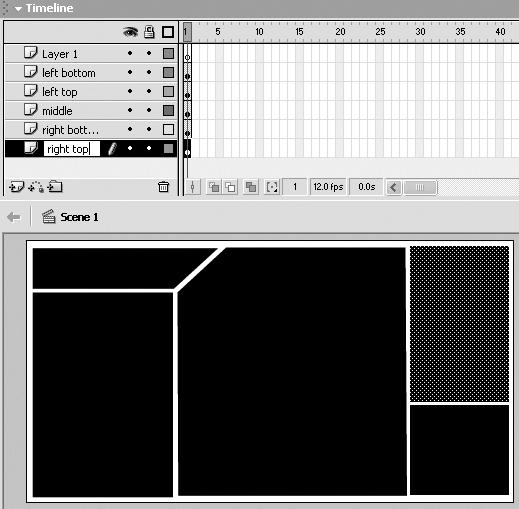 5. Shape Tweening Macromedia Flash MX H O T Layer name Shape on this layer 5. Starting with Layer 2, double-click on each of the layer names to give them new, more descriptive names.