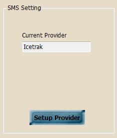 Click on the Setup Provider button within the SMS Setting section. Select either Dynmark or Icetrak from the list as your chosen provider.