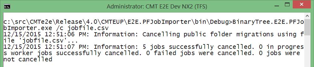Any errors found are reported, but no migration jobs are scheduled.