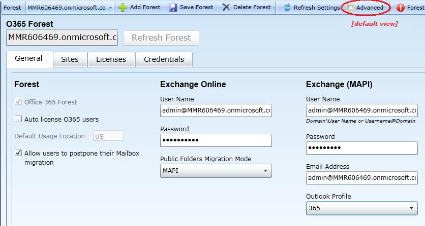 To define a credential for this forest: Click the Add button (below the table) to open the Forest Credential screen:.