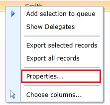 Changing Mailbox Properties You can change certain properties of mailboxes by using the right-click menu. To change the properties of mailboxes: 1.