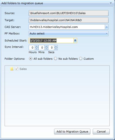 Source and Target folders can be searched for by using the search box above the folder lists.