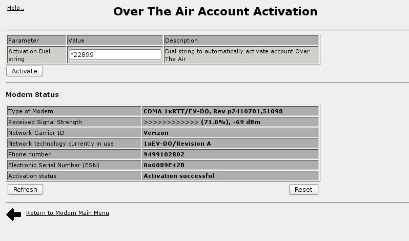 13. Configuring PPP And The Cellular Modem 13.2.1.1. Over-The-Air Account Activation ROX supports the OTASP (Over-the-Air Service Provisioning) mechanism offered by most CDMA cellular service