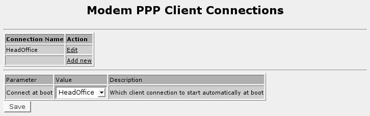 Phone Number displays the cellular telephone number associated with the account created to provide service for the modem. 13.2.3. Modem PPP Client Connections Figure 13.8.