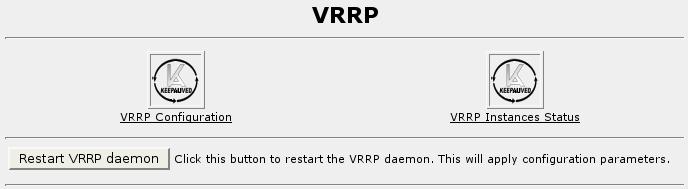 19. Configuring VRRP 19.2. VRRP Configuration 19.2.1. VRRP Main Menu Figure 19.3.