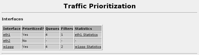 20. Traffic Prioritization 20.2. Configuring Traffic Prioritization Note Traffic Prioritization is mutually exclusive of Traffic Control.