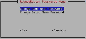 1. Setting Up And Administering The Router 1.3.1. Configuring Passwords The Change Passwords command changes the rrsetup and root account passwords.