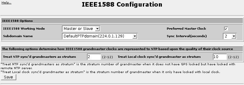 32. Configuring IRIGB And IEEE1588 This menu allow you to configure IRIGB parameters. The save button will save the changes of configuration permanently.