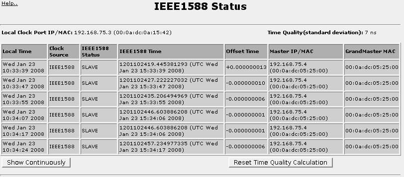 32. Configuring IRIGB And IEEE1588 32.2.5. IRIGB Status Figure 32.5. IRIGB GPS Status This page shows whether GPS is locked, and the source of the current reference clock. 32.2.6.