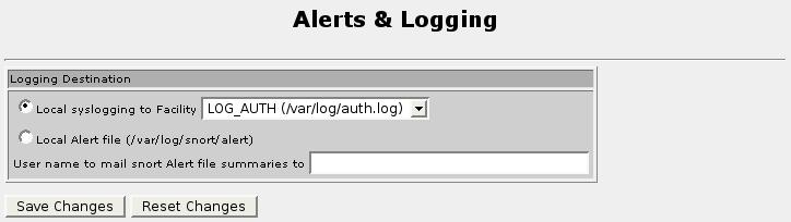 Alerts & Logging Alerts generated by snort are stored by one of three methods; as local syslog messages, remotely sylogged messages and in an alert file. Figure 33.7.
