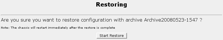 the restore. Starting the restore results in the following display. Figure 34.