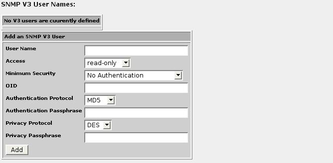 34. Maintaining The Router The first part of the Access control page allows the creation and deletion of SNMP V1 and V2c community names. The Community Name field selects the name of the community.
