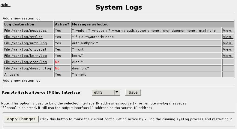 34. Maintaining The Router 34.12. System Logs System logs are records of activities that have occurred on the router, sorted into specific categories.