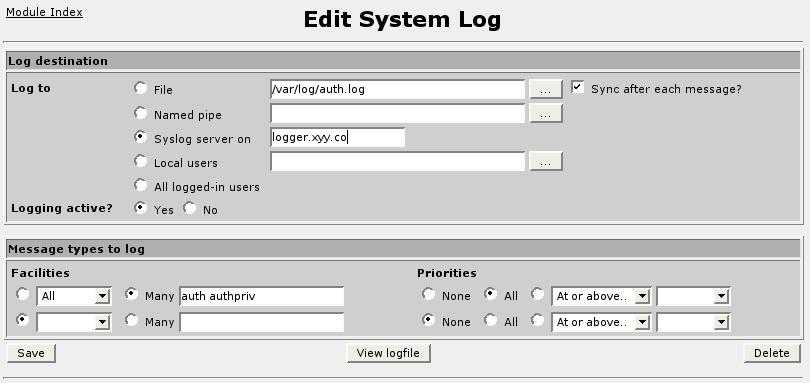 34. Maintaining The Router If you wish to replace disk logging for some information type, select the appropriate link under the System Logs sub-menu Log Destination column.