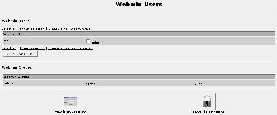 3. Configure Webmin Users If RuggedRouter is configured to use RADIUS to authenticate Webmin users (in the Miscellaneous module under the Maintenance category), the router will present the configured
