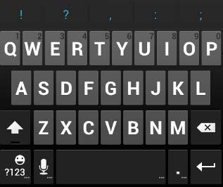 Android Keyboard The Android Keyboard provides a layout similar to a desktop computer keyboard. Turn the phone sideways and the keyboard will change from portrait to landscape.