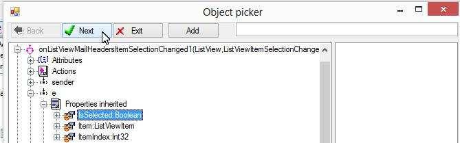 the Tag property of a list view item