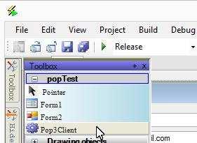 7. An instance of Pop3Client appears on the form Once an instance of Pop3Client appears on the