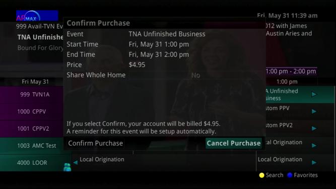 2. A Purchase Information window will appear showing Event (Title) Start Time End Time Price 3.